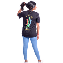 Load image into Gallery viewer, Unisex Black  with colour flag   #DoMore t-shirt
