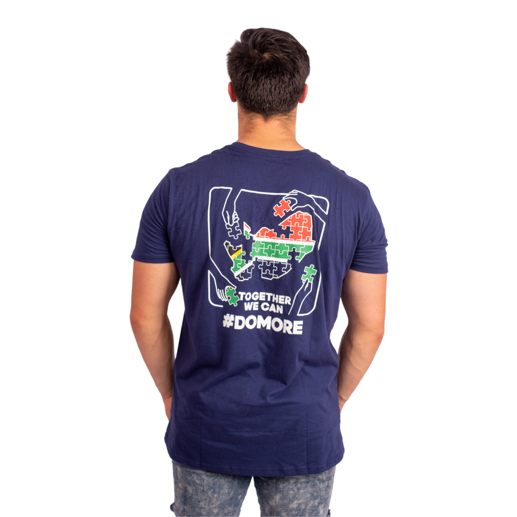 Unisex Navy with colour puzzle #DoMore t-shirt