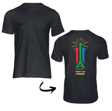Load image into Gallery viewer, Unisex Black  with colour flag   #DoMore t-shirt
